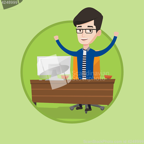 Image of Successful business man vector illustration.