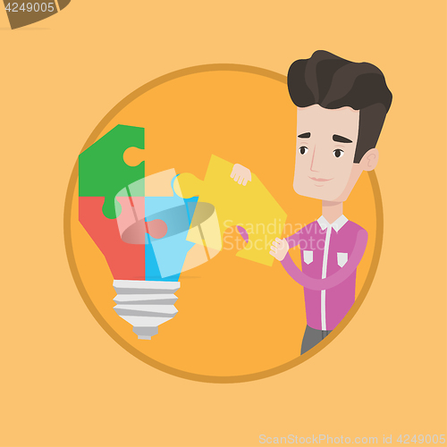 Image of Man having business idea vector illustration.