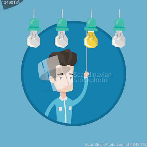 Image of Man having business idea vector illustration.
