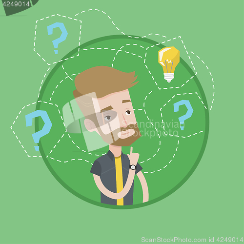 Image of Man having business idea vector illustration.