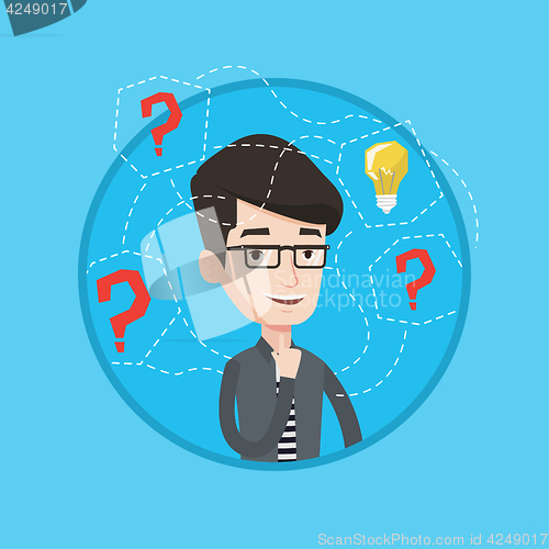 Image of Man having business idea vector illustration.