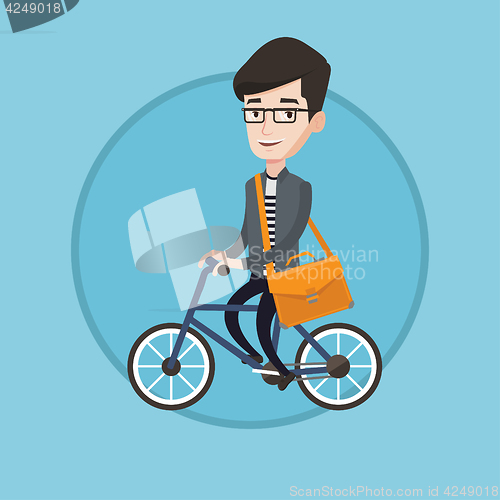 Image of Man riding bicycle vector illustration.