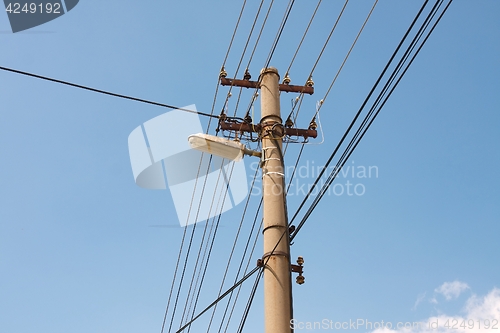 Image of electric line columns