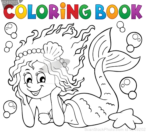 Image of Coloring book happy mermaid