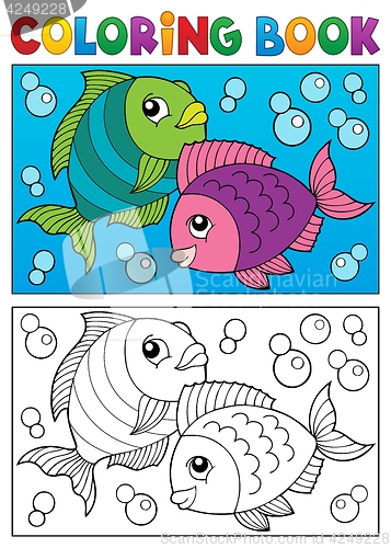 Image of Coloring book with fish theme 6