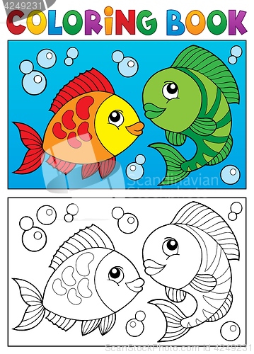 Image of Coloring book with fish theme 5