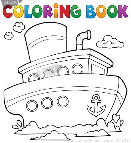 Image of Coloring book nautical ship 1