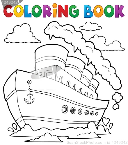 Image of Coloring book nautical ship 2