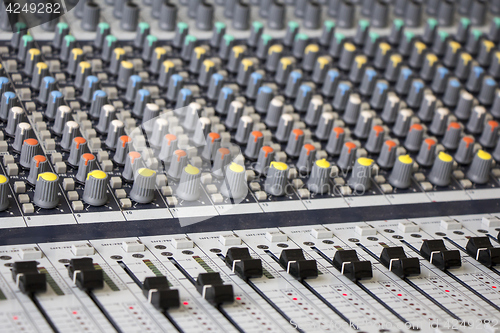 Image of Professional Sound mixing console with knobs