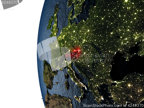 Image of Sunset over Austria from space