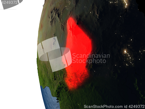 Image of Sunset over Chad from space