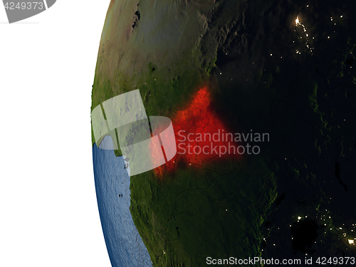 Image of Sunset over Central Africa from space