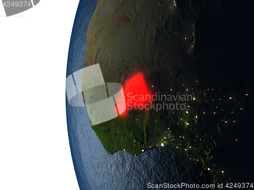 Image of Sunset over Burkina Faso from space