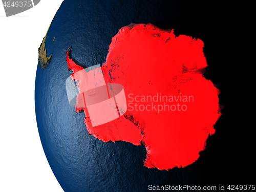 Image of Sunset over Antarctica from space