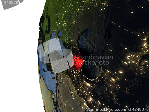 Image of Sunset over Azerbaijan from space