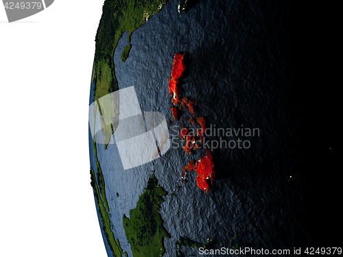 Image of Sunset over Philippines from space