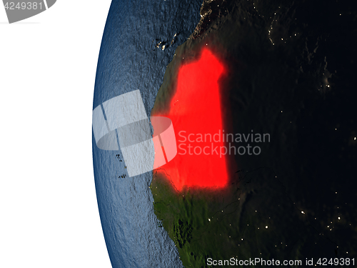 Image of Sunset over Mauritania from space