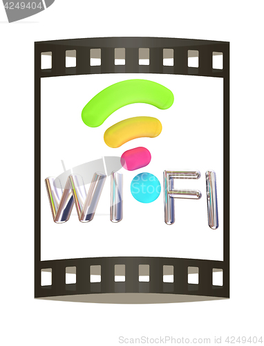 Image of color wifi icon. 3d illustration. The film strip