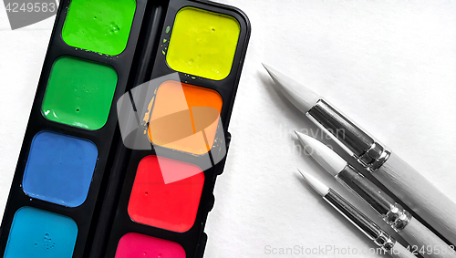 Image of Tools for watercolor drawing 