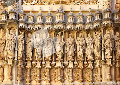 Image of Statues of Santa Maria de Montserrat Abbey in Monastery of Monts