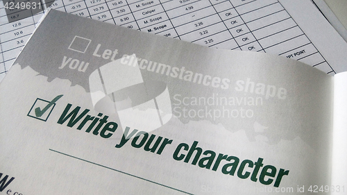 Image of Write your character