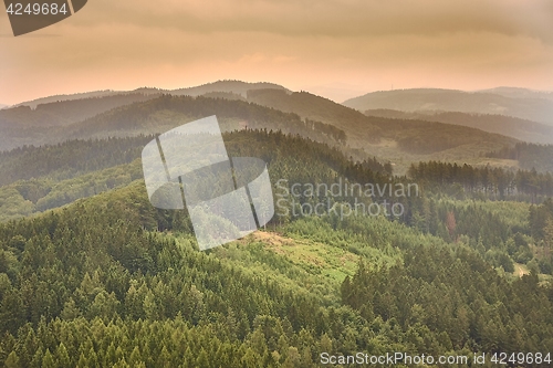 Image of Hilly landscape at dusk