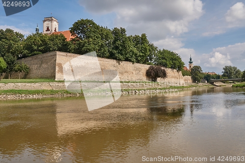 Image of View in Gyor from the Raba river