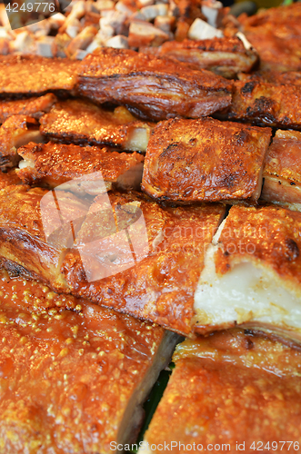 Image of Crispy pork sold on the market