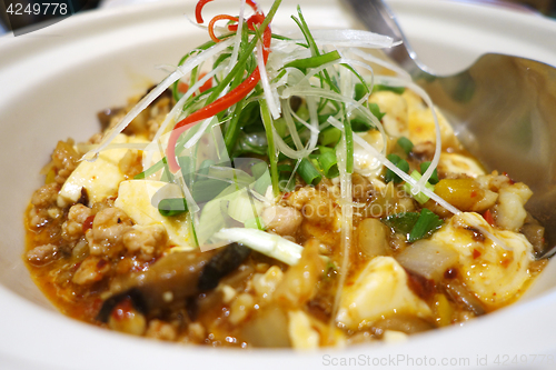 Image of Tofu and mince with hot spicy sauce