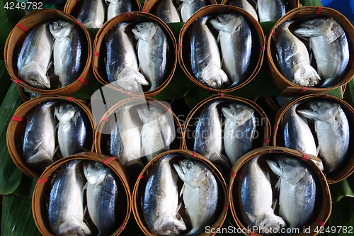 Image of Mae Klong Mackerel fish sold on market