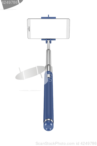 Image of Selfie stick and smart phone