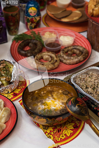 Image of Russian table with food