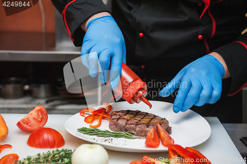 Image of Chef set grilled meat