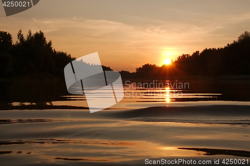 Image of Sunset over a river