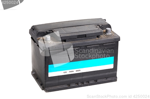 Image of Car battery on white