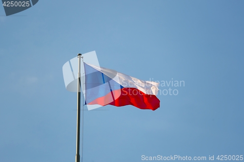 Image of Czech Flag In The Wind