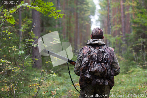 Image of hunter in the forest