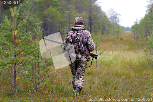 Image of hunter on the swamp