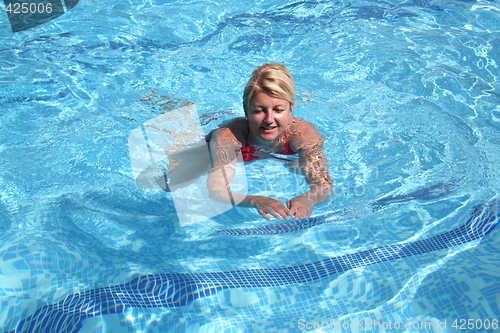 Image of Swedish girl in swimmingpool