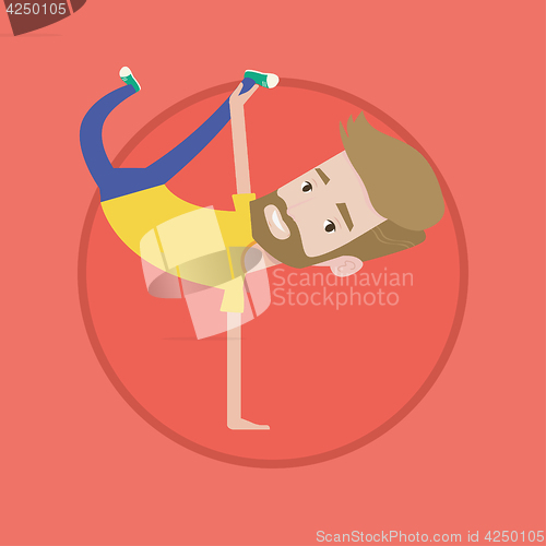 Image of Young man breakdancing vector illustration.