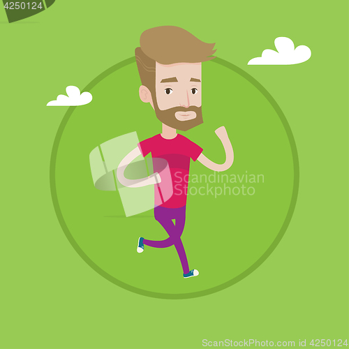 Image of Young man running vector illustration.