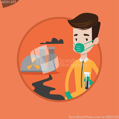 Image of Scientist with test tube vector illustration.