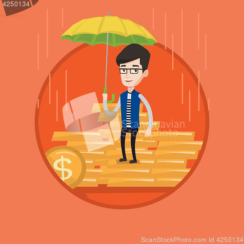 Image of Businessman insurance agent with umbrella.