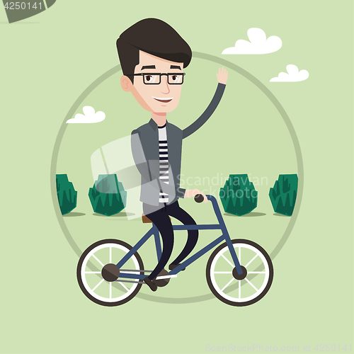 Image of Man riding bicycle vector illustration.