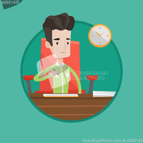 Image of Signing of business documents vector illustration.