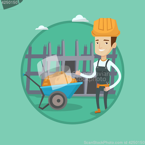 Image of Builder giving thumb up vector illustration.