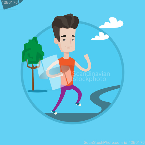 Image of Young man running vector illustration.
