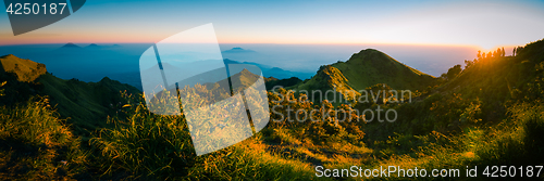 Image of Panoramic view of sunrise