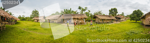 Image of Village houses and children