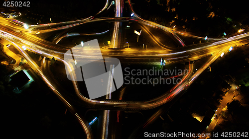 Image of Top view bridge in the night shot.